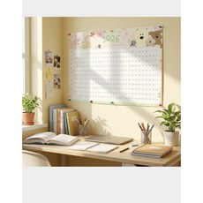 2026 한 장으로 보는 달력 연력 포스터, 1개, 캐릭터