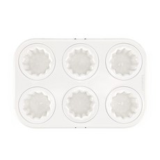 Hanomad 白色版可麗露不沾塗層6格烤盤