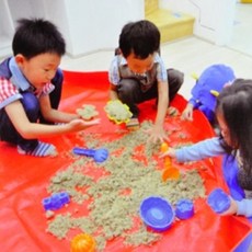 완자스토어 김장매트 원형 140X15CM 고무장갑 2개 주방고무장갑