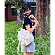 MASMARULEZ mini ver. Glossy belted flap backpack_Pale Lemon 180820