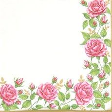 금색 테두리 장미 냅킨 5장 K-24-002, 1개입