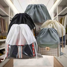 가방 더스트백 부직포봉투 복조리가방 수납파우치 가방관리 부직포포장지 미니파우치, 화이트 S