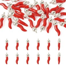 Craftdady 레드 칠리 페퍼 참 합금 에나멜 핫 댕글 펜던트 작은 채소 음식 주얼리 제작용 DIY 목걸이 팔찌 용품 에나멜 보석 없음 164563, 레드 2