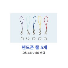 쁘띠앤맘 펄러비즈 리필비즈 컬러비즈 부자재, 핸드폰줄5개