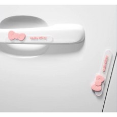 헬로키티 자동차 문콕방지 도어가드 실리콘 스티커 2P 정품인증, 1개, 핑크