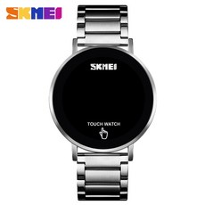 SKMEI 時尚簡約不鏽鋼LED觸屏電子手錶 1550