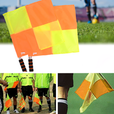 심판 깃발 축구 경기 스포츠 족구 운동 선심 주심 부심기, 2개, 노랑+주황
