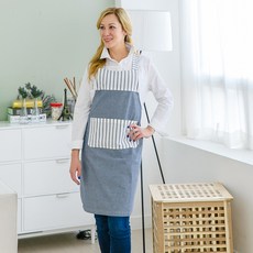 쉴드그린-전자파 대비 앞치마(어싱스냅 포함)-모던스트라이프, 그린, 1개