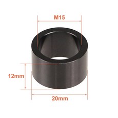 자전거 스루 액슬 와셔 M15x0.5mm/1mm/2mm M12x7.5mm 스페이서 허브 튜브 샤프트 꼬치 플랫 원추형, 1Pcs M15x12mm Flat