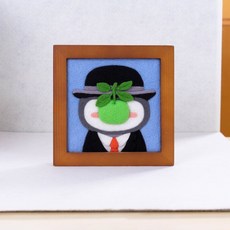 羊毛氈DIY材料包 手工製擺件 裝飾畫, 1個, 相框【人類之子】