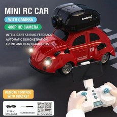 무선RC 미니 레이싱 카 HD 카메라 드리프트 오프로드 스턴트 자동차 인테리어 장난, 4. RED WITH CAMERA