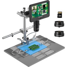 Andonstar 3 렌즈 260P UHD HDMI 디지털 현미경 2000X AD246SM-Plus 전문가용 PCB 회로 기판 납땜 션 도우미 핸드 도구 홀더 32G 카드