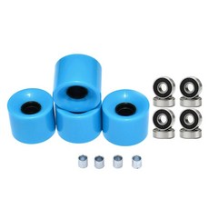 4 조각 60mm 78A PU 스케이트 보드 바퀴, 블루 블랙 커버