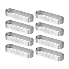 8pcs 타원형 타르렛 곰팡이 프랑스 디저트 무스 과일 파이 타르트 링 Quiche 케이크 곰팡이 스테인레스 스틸 타르트 무스 링