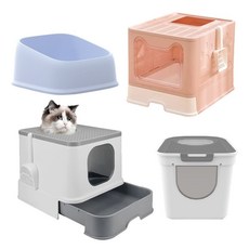 icat 寵喵樂 貓砂盆, 1個, 吐司敞開式貓砂盆-冰藍大號