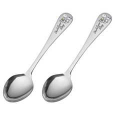 다마하시 피너츠 찰리 브라운 & 스누피 디저트 스푼 커틀러리 18cm, 2개, 실버