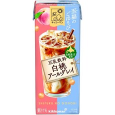 키코만 블리스풀 트리트 두유 음료 화이트 피치 얼 그레이 6.8온스(200ml) x 18병, 키코만 블리스풀 트리트 두유 음료, 화이트 피치 얼 그