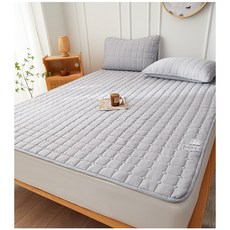 가려거든 사계절 방수 항균 고정밴드 침대패드, 그레이
