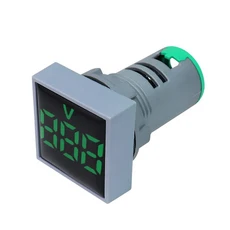 VaneAims 사각 패널 LED 디지털 디스플레이 미니 AC 전압계 아날로그 전압 게이지 표시기 테스터 검출기 AC30-500V, 05 GREEN LED, 01 AC30-500V, 01 22MM