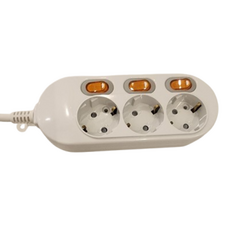 번개표 이동형 멀티탭 콘센트 절전형 개별스위치 3구 WI-MC21633, 1.5m, WHITE, 1개