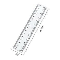 스트레이트 눈금자 투명 플라스틱 도구 책상 액세서리 학생 문구 학교 사무용품 인치 12 1PC, 15cm