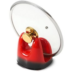 Nihow 요리하는 동안 주방 카운터/스토브 탑용 냄비 뚜껑 홀더 및 스푼 받침대 - 내열성 및 식기세척기 사용 가능 - 우아한 블랙 & 블루 세트, 블랙 및 레드