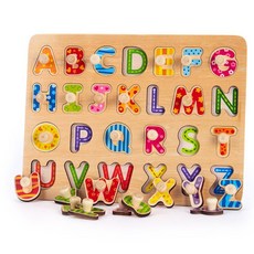 36개월 영어학습 알파벳 손잡이 우드 퍼즐 소근육발달 소근육활동놀이 유아 영아