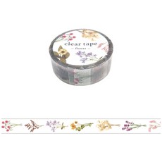 【莫莫日貨】日本進口 MIND WAVE 2022 12月新品 15mm PET材質 透明膠帶 透明PET膠帶 (8款), 1個, 透明, flower