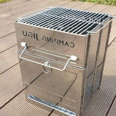 야외취사 장작연소 스테인레스 접이식 휴대용 화목난로 캠핑장 모닥불 감상용, 1개