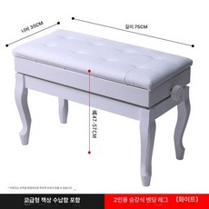 유압식 피아노 의자 유압 키보드 그랜드 연주용 스툴 연습용 버스킹 드럼, 2인용 리프트 케이스 포함 B, 1개