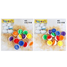 邏輯思維玩具兒童早教配對玩具 聰明蛋幾何顏色對對碰, 白蛋6顆OPP袋 內款式隨機, 1個