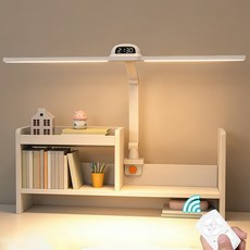 SASAKO 시력보호 LED 책상램프 AI인체감지 자동조광 시력보호 학습업무용 학생스탠드 + 리모컨, 화이트 (TB-125SDXTR-G-15X)