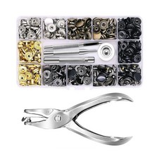 Equator 셀프 다용도 단추 똑딱이단추 가정용 12.5mm 6종컬러 금속스타일 공구 모듬, 125개, 6컬러