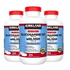 [사은품증정] 커클랜드 글루코사민 MSM 375정 (타블렛) Kirkland Extra Strength Glucosamine with 375tabs, 3개