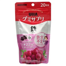 UHA 味覺糖 鐵22mg補充軟糖 葡萄口味, 1包, 40顆