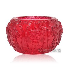 弘麒 八吉祥浮雕圓杯燭台, 紅色1入(不含燈), 紅色
