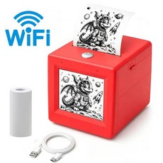 AI 음성 스티커 메이커 HD 화면 휴대용 감열 프린터 AI 매직 음성 제어 그림 프린터 WIFI, [01] 옵션1