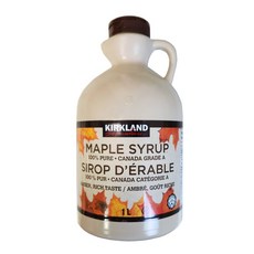 코스트코 커클랜드 KIRKLAND 유기농 메이플시럽 캐나다산 단풍시럽 와플 팬케이크 대용량, 1L, 1개
