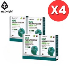 식약처 인증 포스파티딜세린 ps 분말 가루 알약형태 뇌 영양제 300mg 300캡슐X4박스 기억력 인지력 개선, 30정, 4개