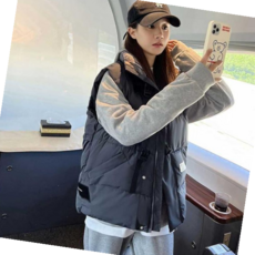 조끼패딩조끼코디 여자 캠핑 등산 패딩 조끼 겨울