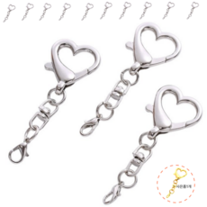 변색없는 더블유제이 열쇠고리 키링부자재 연결고리 부자재키링재료, 1세트, 실버