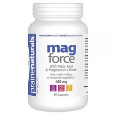 Prairie Naturals Mag Force 마그네슘 및 말산 캡슐 90개, 90개(1팩), 1개, 90정