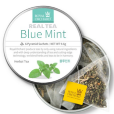 로얄오차드 블루 민트 티백 실버틴 싱글팩, 1세트, 블루 민트싱글팩
