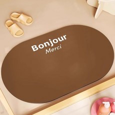 하우쏠 미끄럼방지 빨아쓰는 봉주르 규조토 발매트, 1개, 브라운