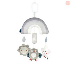 萌萌屋 嬰兒推車床掛玩具，貓頭鷹造型安撫掛件, 1個, 北歐風推車掛件(貓頭鷹)