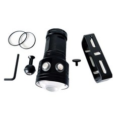 潛水手電筒透鏡遠程燈 深夜潛水照明 水下攝影補光燈 80米探照燈 可充電, 潛水手電筒+配件(不含電池充電器)