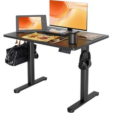 Claiks 높이조절 전동책상 모션데스크 공부 사무용 컴퓨터 책상 조절 스탠드 테이블, 블랙