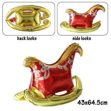 크리스마스 스탠딩 엘크 포일 풍선 순록 귀여운 인플레이터블 글로 썰매 스탠드, 1개, 9. Sled