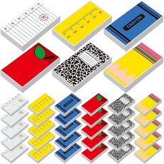 Eaasty 교사 지우개 36개 대량 감사 선물 연필 크레용 눈금자 사과 구성 패턴 지우개 개학 교사 학생 아티스트 교실 사무실 문구 용품, Eaasty 교사 지우개 36개, 대량 감사 선물, 연