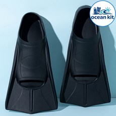 오션킷 오리발 숏핀 프리다이빙 스노쿨링 수영 실내 수영장, 블랙